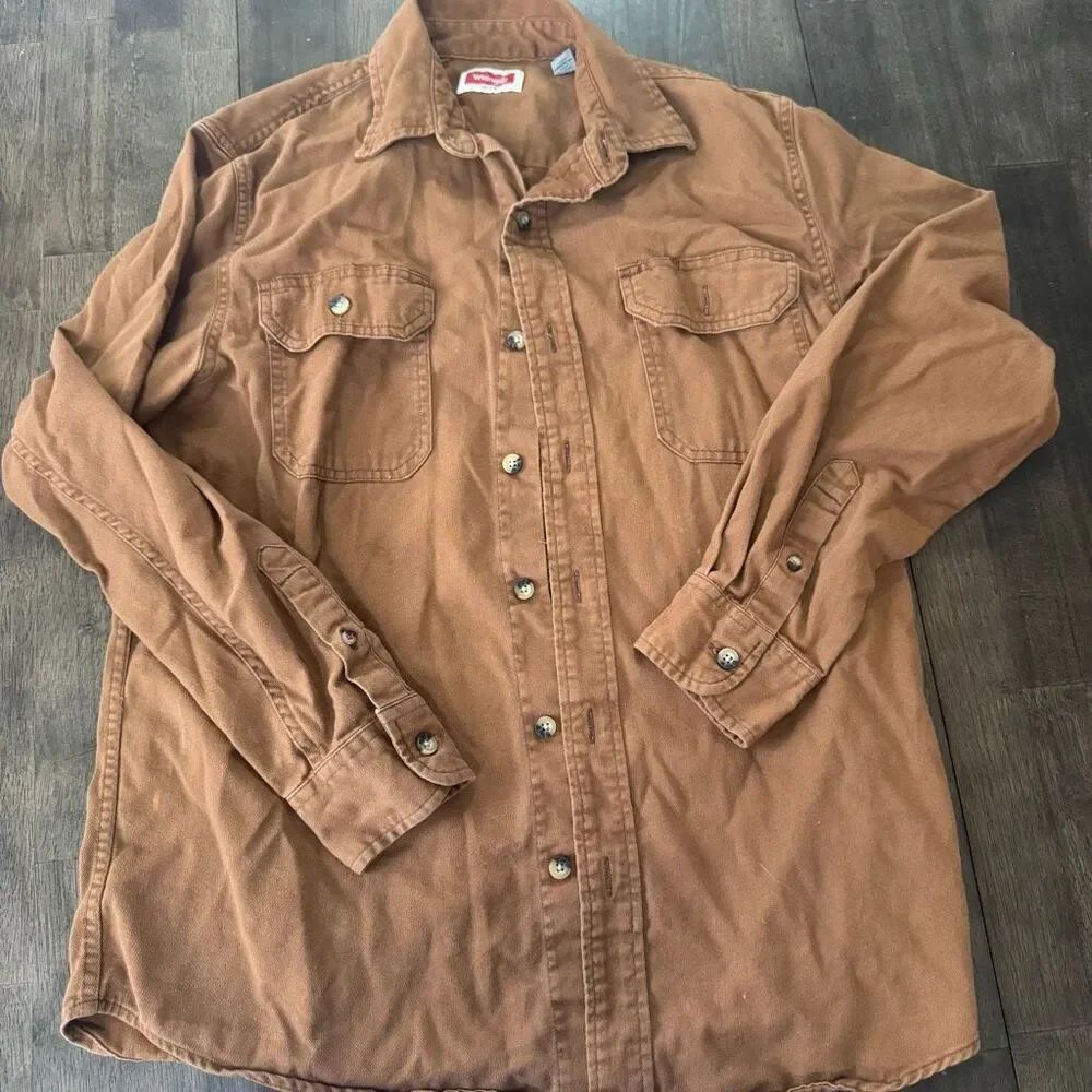Vintage Y2K Wrangler Brown Button Up Shirt